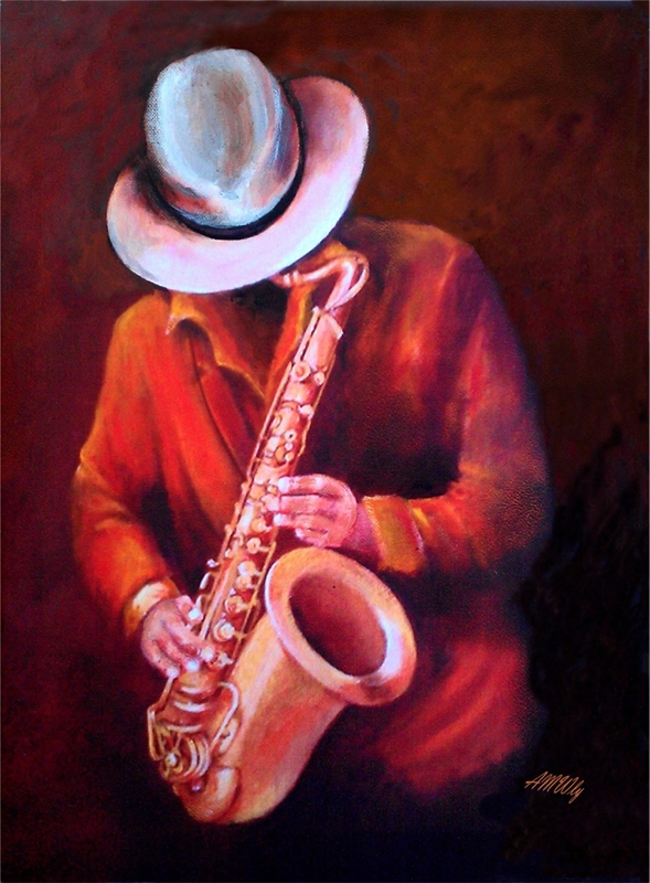 Painting saxophonist